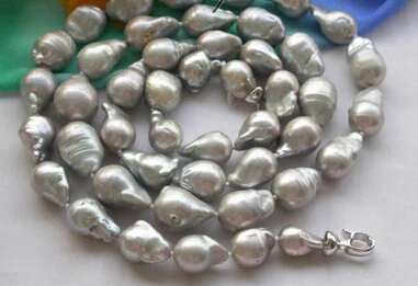 

ddh003809 33inch nature gray drip baroque KESHI REBORN PEARL NECKLACE