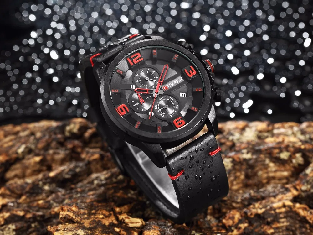 CURREN 8288 Топ Элитный бренд для мужчин часы спортивные кварцевые часы человек кожа армии Военная Униформа наручные Relogio Masculino подарки