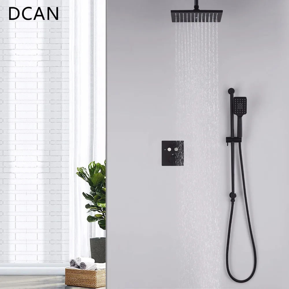 DCAN 10 Inch Air Shower Head Button System Saving Water Shower Kit Rainfall Brass Bath & Shower Faucets DCAN 10 Inch Air Shower Head Button System Saving Water Shower Kit Rainfall Brass Bath & Shower Faucets