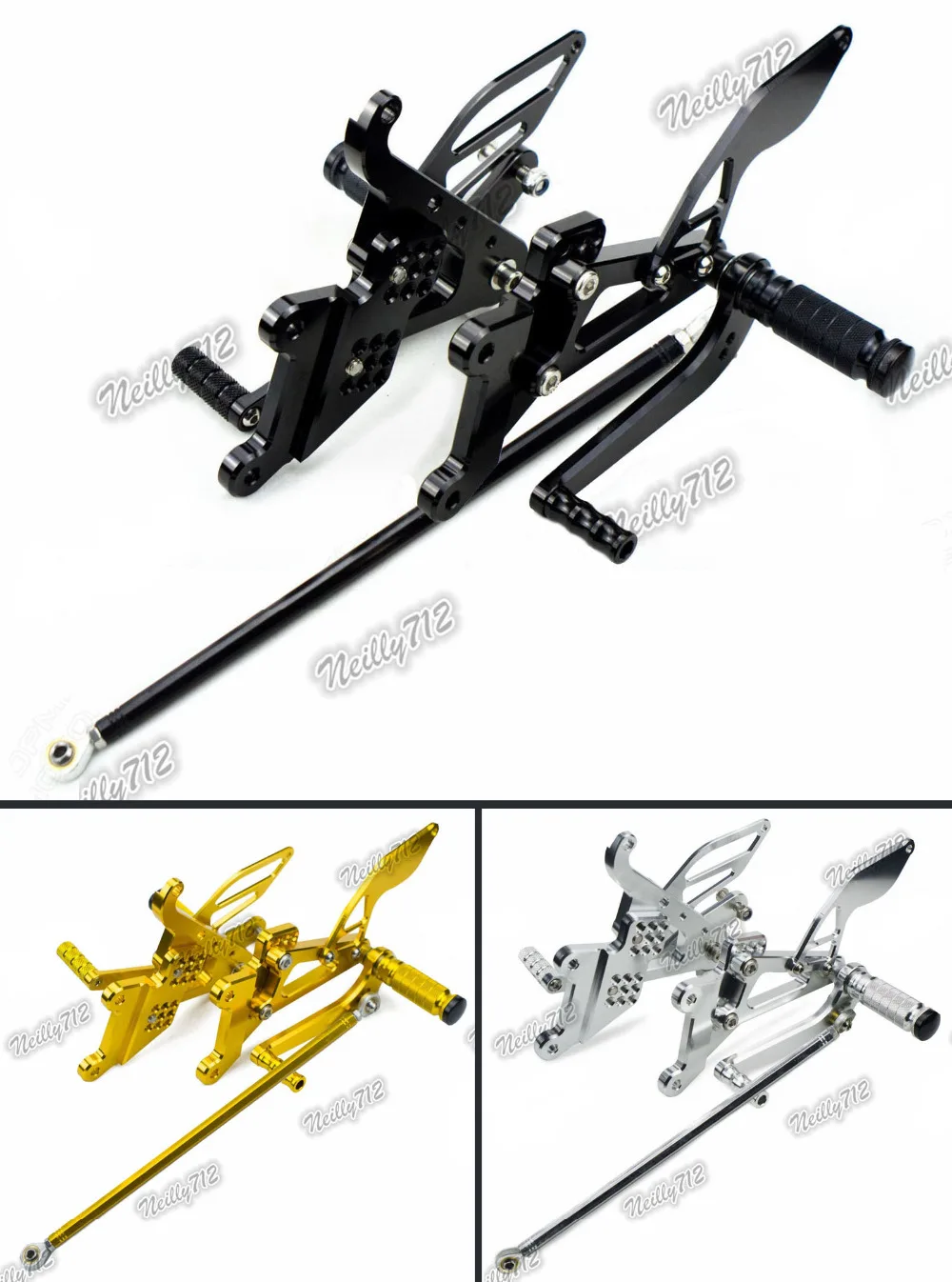 Motorcycle CNC Adjustable Rider Rear Sets Rearset Footrest Foot Rest Pegs For Yamaha YZF R6 2003