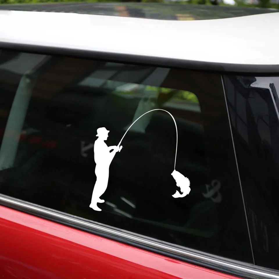 Anycuros Fishing Fisherman Vinyl Car Accessories Stickers 15.5cm16 (11)