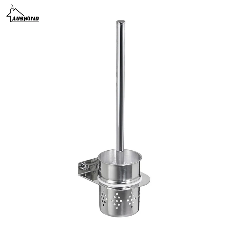 

AUSWIND Contemporary Toilet brush holder silver polish Punching and free punching 304 stainless steel bathroom hardware set