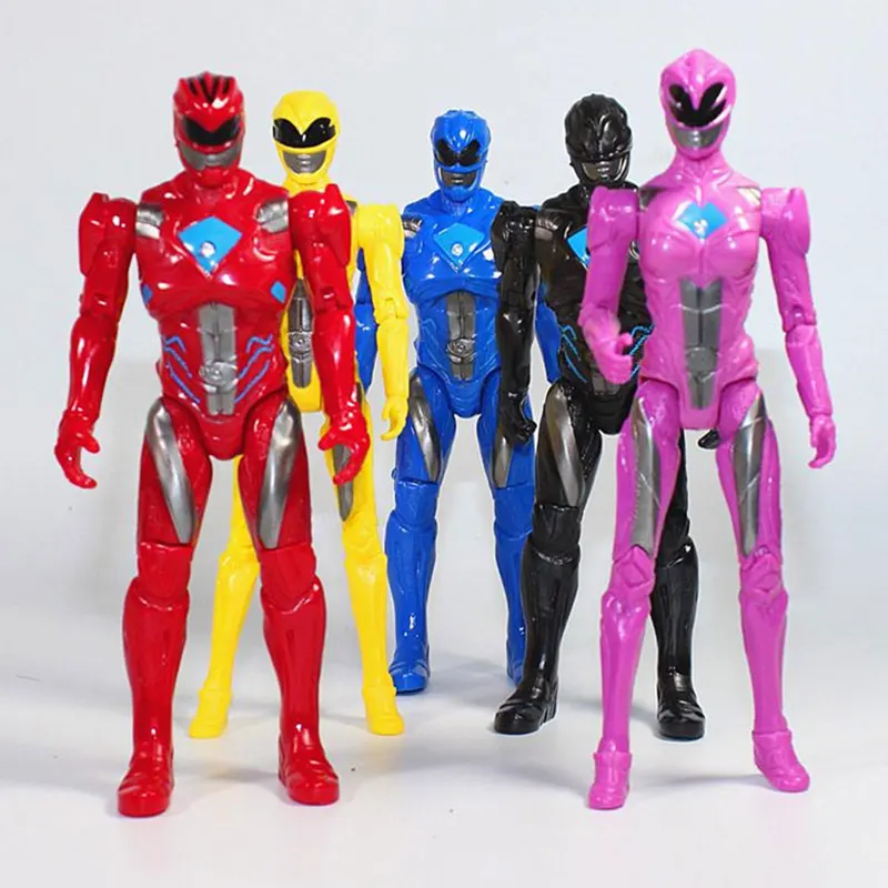 

5PCS/Lot 17cm Action Figure Dinosaur team Model Power Action Figure with The joint can move Led Light toy