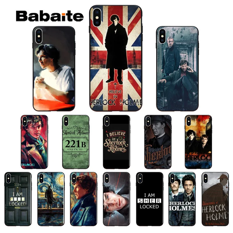 

Babaite Detective Sherlock Holmes Silicone Soft TPU black Phone Case for Apple iPhone 7 8 6 6S Plus X XS MAX 5 5S SE XR Cover