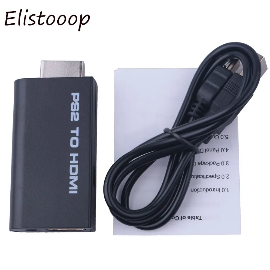 Elistooop PS2 HDMI адаптер видеопреобразователь с аудио выходной мощностью для HDTV