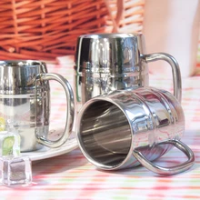 Tazas de cerveza con mango de acero inoxidable 18/8, doble capa, Whisky, 8/10/12 onzas, 2 unidades