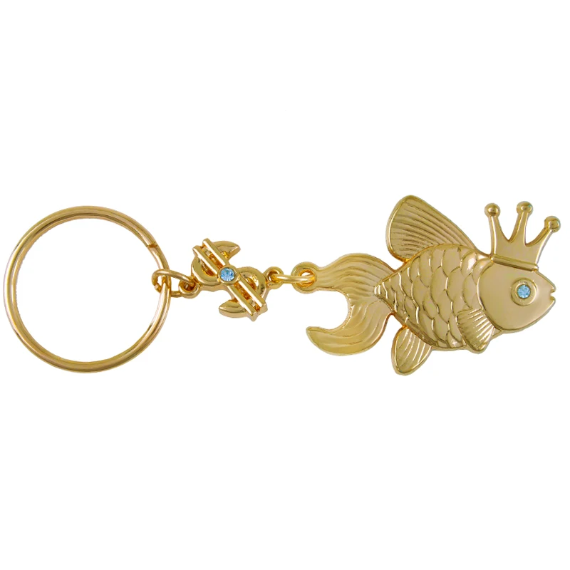 Boutique keychains cute gold fish pendant keychain amulet bring luck and wealth in business