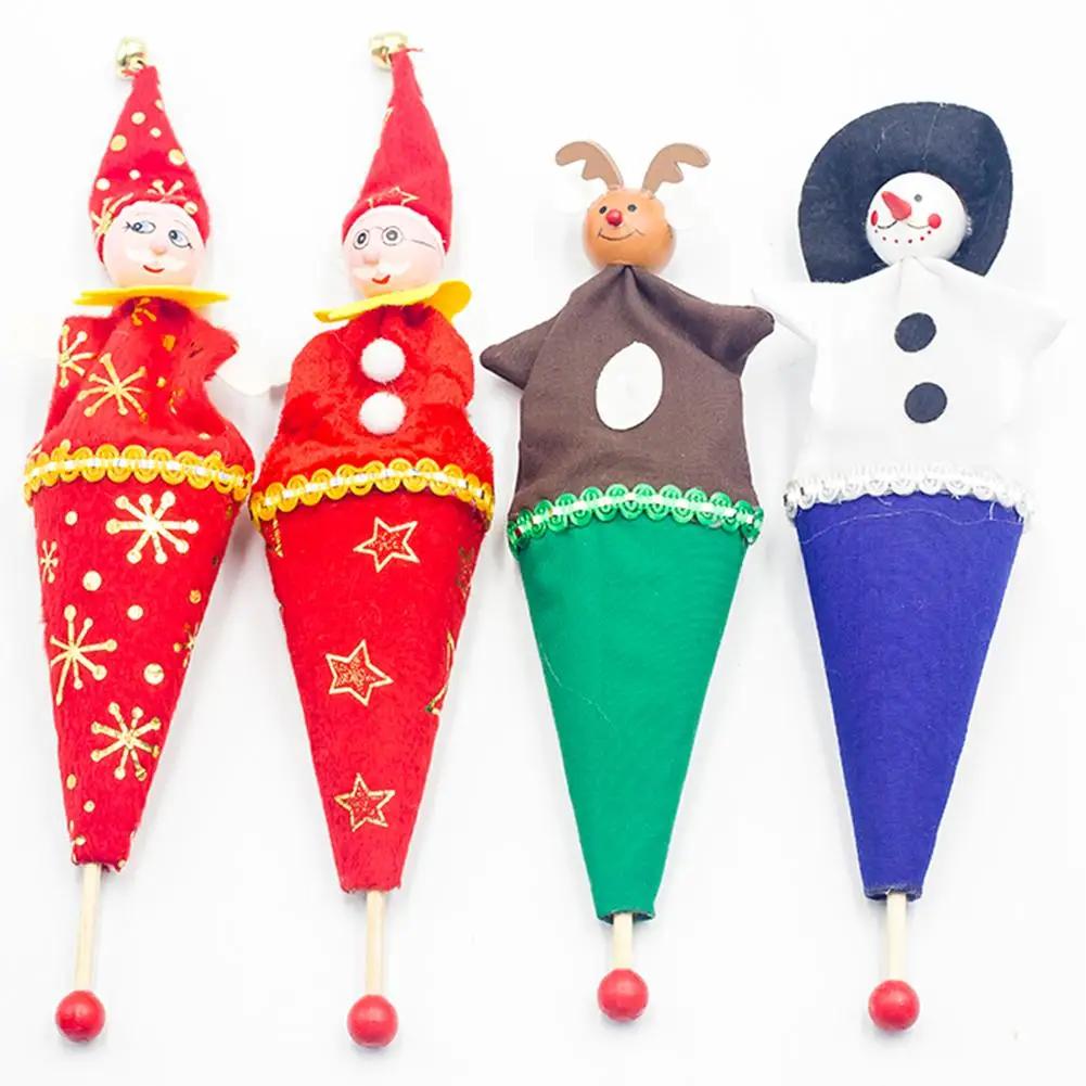 

2020 New Year Cartoon Christmas Barrel Old Man Snowman Christmas Children Wooden Toy Christmas Decorations For Home