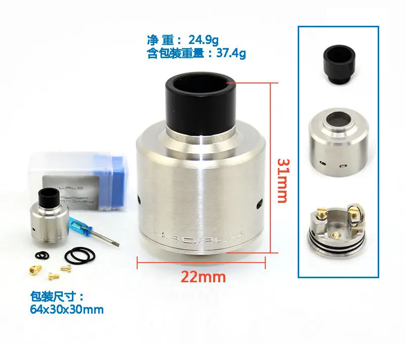 bilder für SXK Hadaly RDA Zerstäuber Mit 24 karat vergoldete Bottom Feeder stift E Zigarette verdampfer Anzug für box mod bilder für SXK Hadaly RDA Zerstäuber Mit 24 karat vergoldete Bottom Feeder stift E Zigarette verdampfer Anzug für box mod
