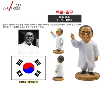 

Hand-made Resin Crafts World Celebrities Korea Kim Gu Figurine 2019 New Arrival Home Office Decoration Great Collection