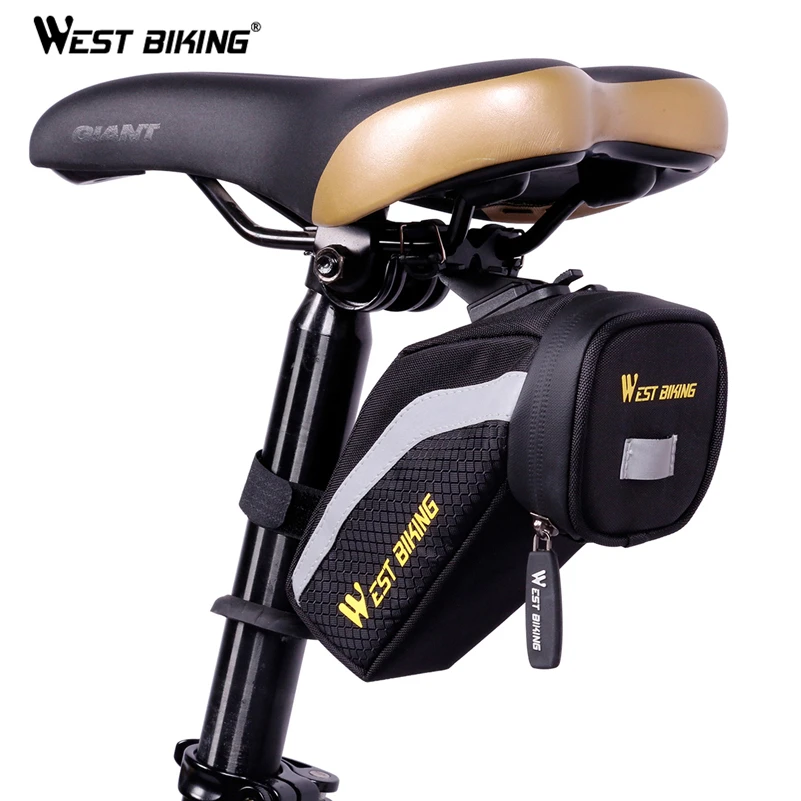 WEST BIKING Bicycle Saddle Bag Waterproof MTB Road Bike Rear Bags Cycling Accessories Rear Seat Bag Reflective Bicycle Tail Bag