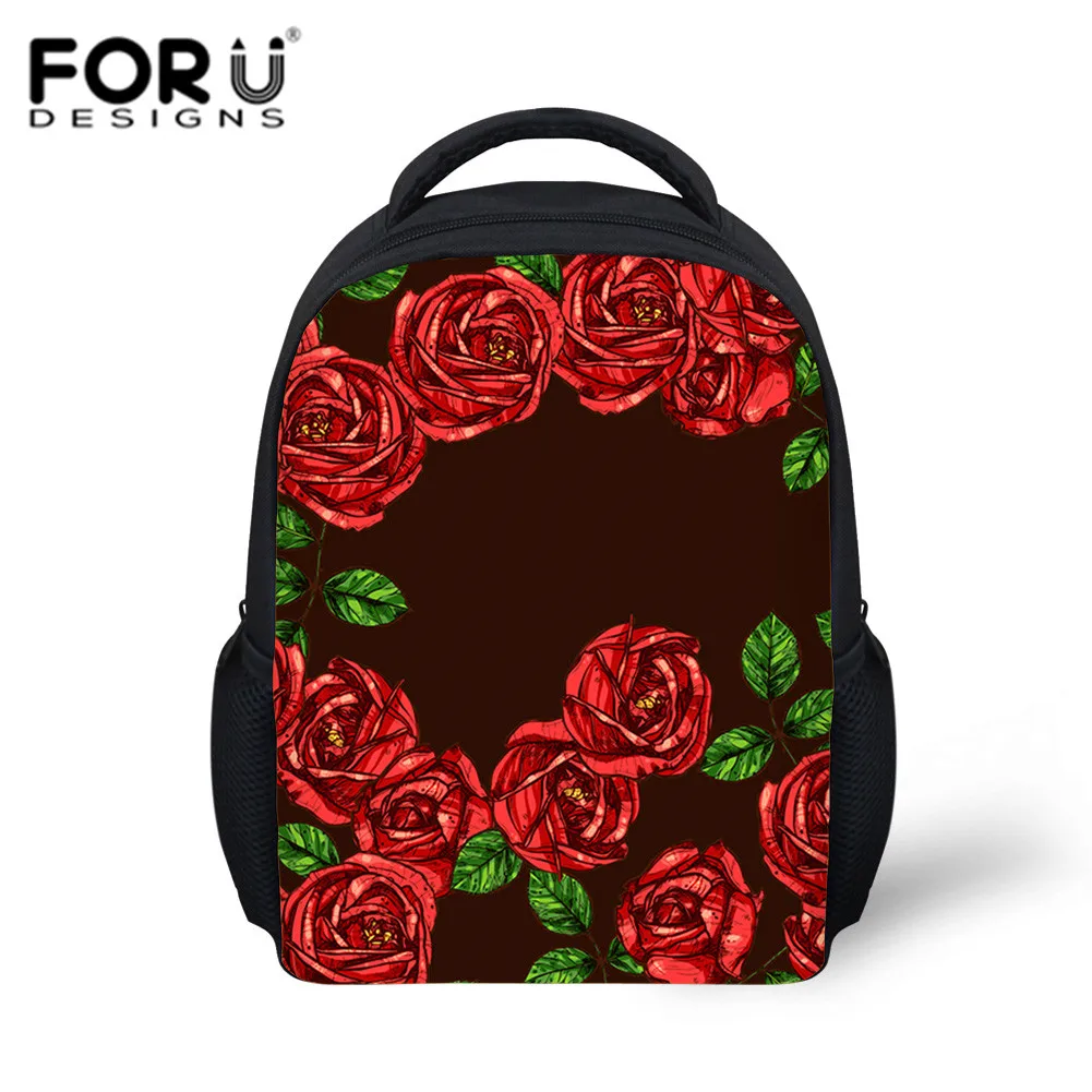 

FORUDESIGNS School Bags Mochila Kids Bags Red Rose Children Backpacks for Kindergarten School Backpacks Bolsa Escolar Infantil