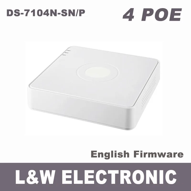 Hikvision 4CH 4 CH Chanel NVR с PoE HD IP 1080 P камеры видеонаблюдения видеорегистратор сети ds-7104n-sn/p