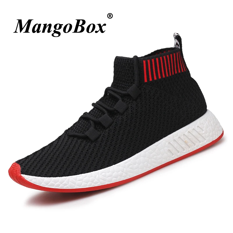 

2018 Man Running Shoes Black Gray Man Trainers Spring Autumn High Top Sneakers for Male Anti-slip Comfortable Tracking Shoes