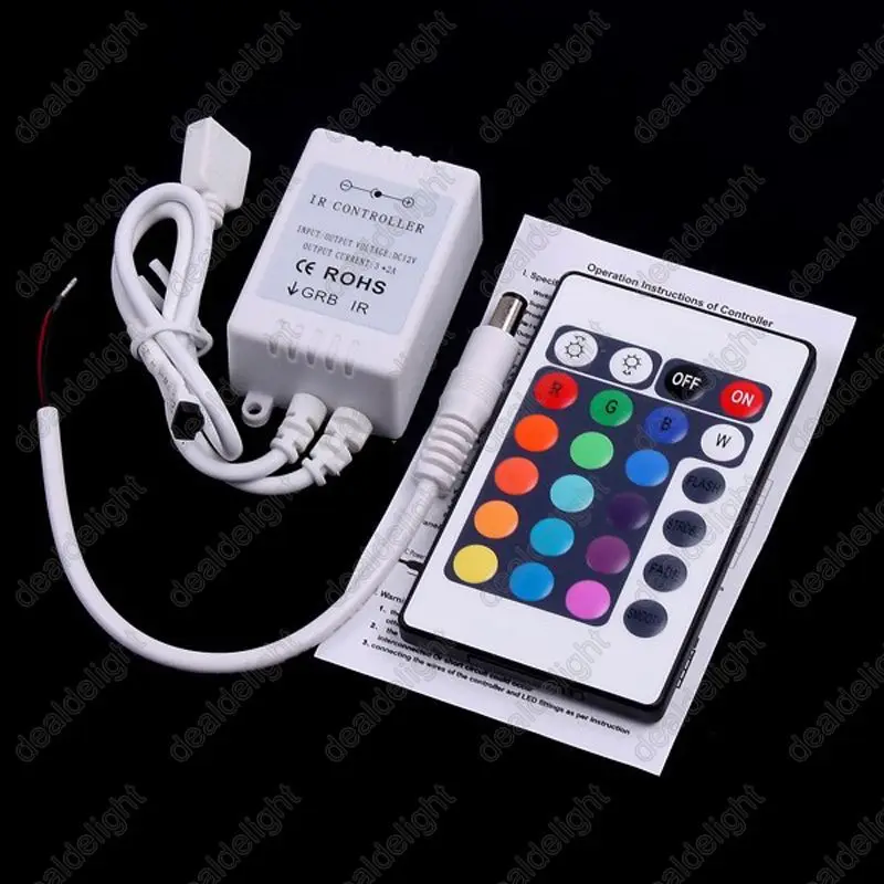 5050 SMD 300 светодиодный s RGB Водонепроницаемый гибкий Светодиодные ленты света DC12V 5 м/лот+ 24-кнопочный ИК-пульт дистанционного управления+ 12 V 5A Мощность адаптер