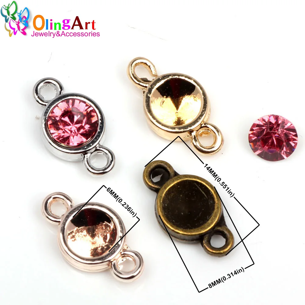 OlingArt 6mm interface 8pcs/lot silver/ bronze/Gold/ Rose gold plating
