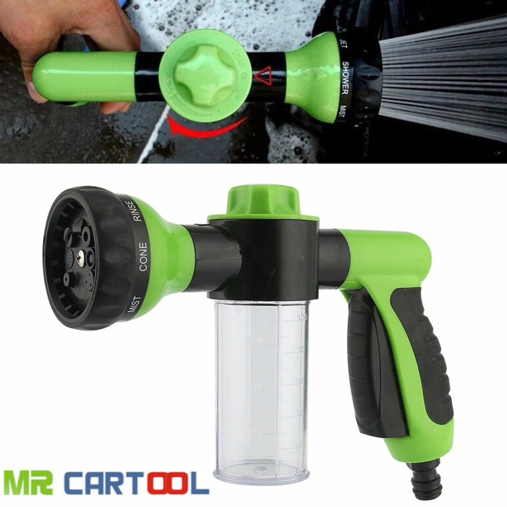 

Washing Tool 8 in 1 Jet Spray Gun Soap Dispenser Auto Handheld Clean Cleaning Wash Garden Watering Hose Nozzle Car Washing Tool