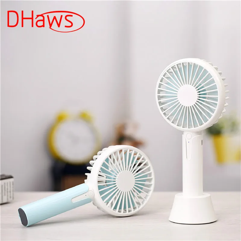 

DHaws Rechargeable USB Handheld Fan Mini Silent Desktop Portable Table Stand Fan Air Cooling Conditioner for Home Office Travel