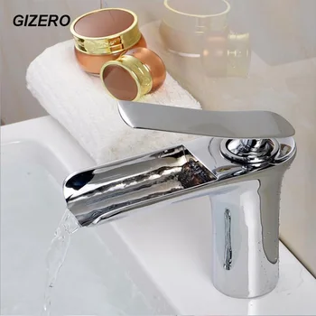 

Basin Waterfall Faucets Brass Mixer Chrome Polished Hot And Cold Deck Mounted Single Handle Basin Sink Mixer Taps ZR656