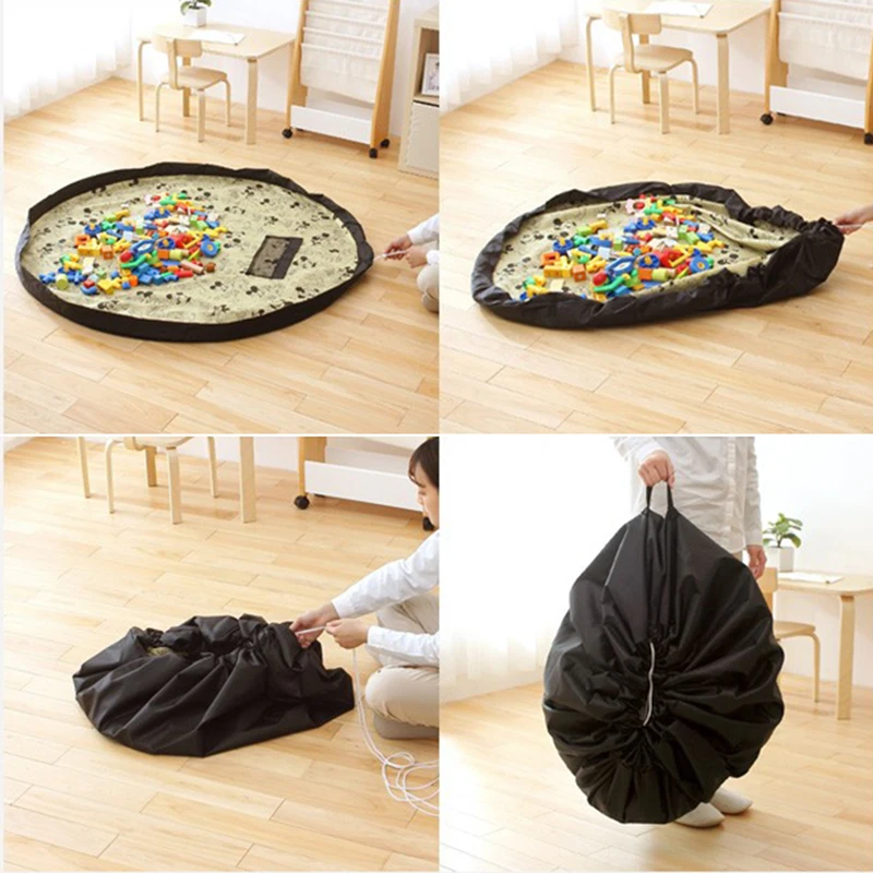 المحمولة الاطفال لعبة تخزين حقيبة والتشغيل حصيرة اللعب المنظم بن مربع XL الأزياء العملي تخزين أكياس للماء نزهة حصيرة 64142