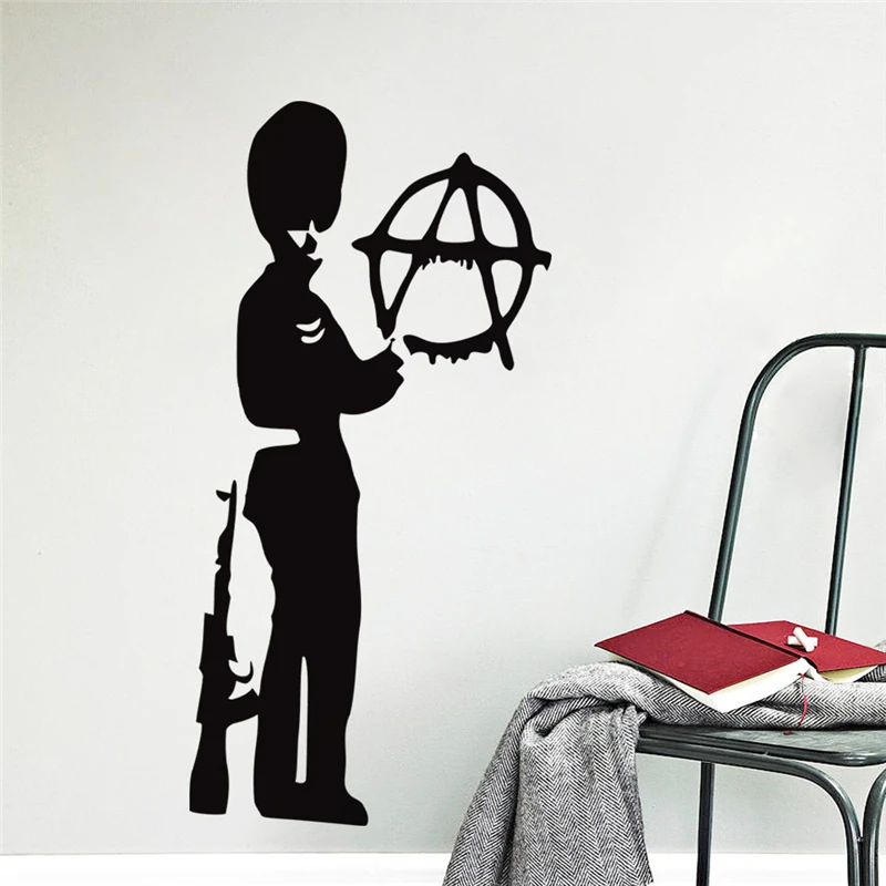street graffiti soldier art wall decals for living room bedroom home