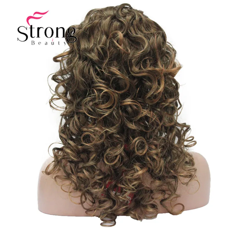5985 #248T130 new 34 wig with headband Black Brown Copper mix curly women's 20 synthetic wig (6)