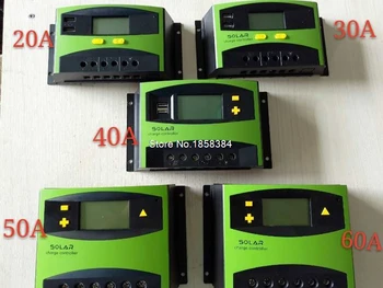 

12V/24V LCD Solar Charge Controller 20A 30A 40A 50A Auto Regulator for Solar Panels controller Current Display