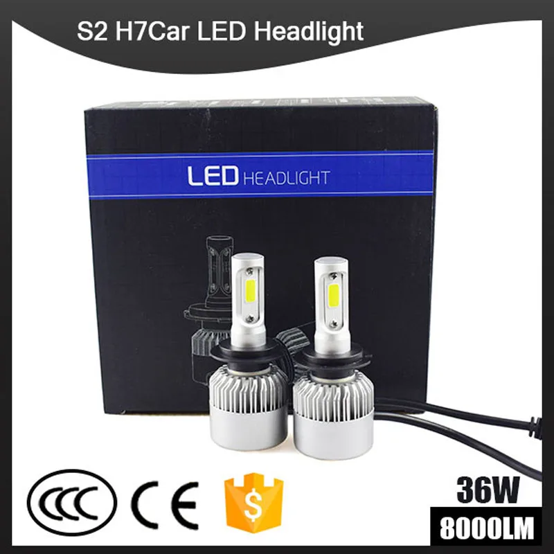 

Car H4 LED S2 Headlight Bulb 12V 36W 8000LM 6500K IP67 H1 H3 H7 H11 H13 880 9005 9006 Hb3 Hb4 LED Light Auto Lamp Headlamp Kit