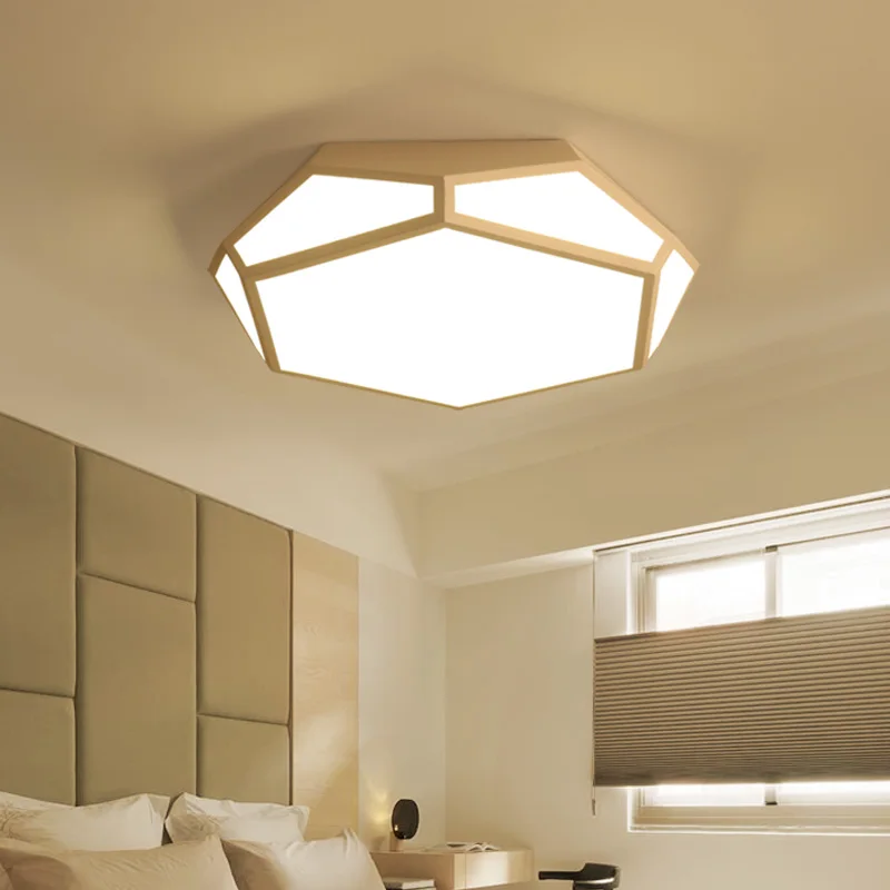 

Nordic Geometry LED Ceiling Light Iron Art Learning Bedroom Light Simple Modern Black / White Home Ceiling Light ZA62 ZL17
