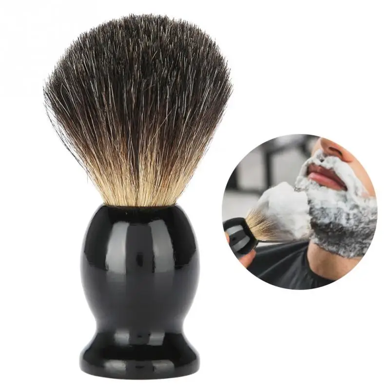 Barber Men's Hair Shaving Brush Razor with Wood Handle for men Salon Men Facial Beard Cleaning Appliance Shave Supply Tool | Красота и