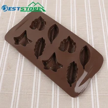 

Leaf-shaped Chocolate Cake Fudge Food-grade Silica Gel Mold for High Temperature Resistant Microwave Oven 8 - Connected Mold