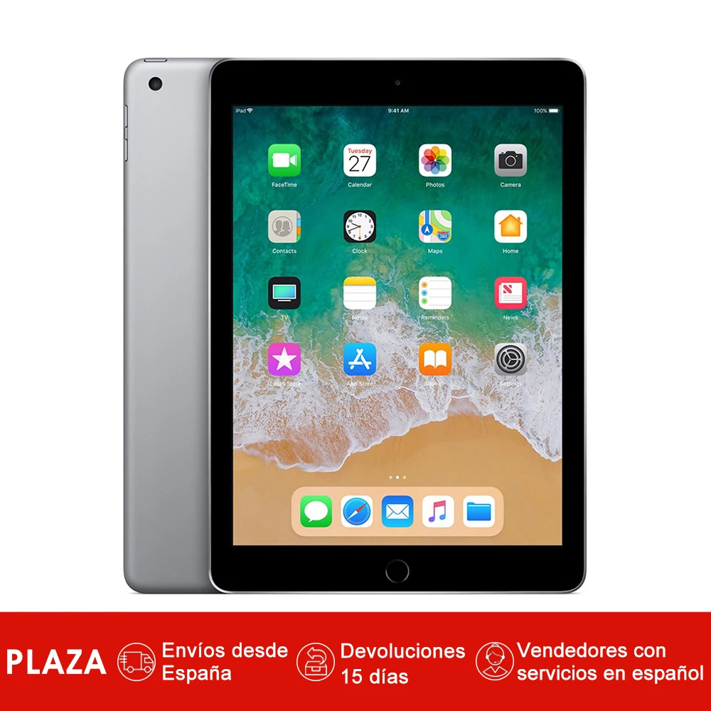 

Apple iPad, 24,6 cm 9.7 inch 2048 x 1536 Pixeles, 32 GB, iOS 11, 469 g, Gris