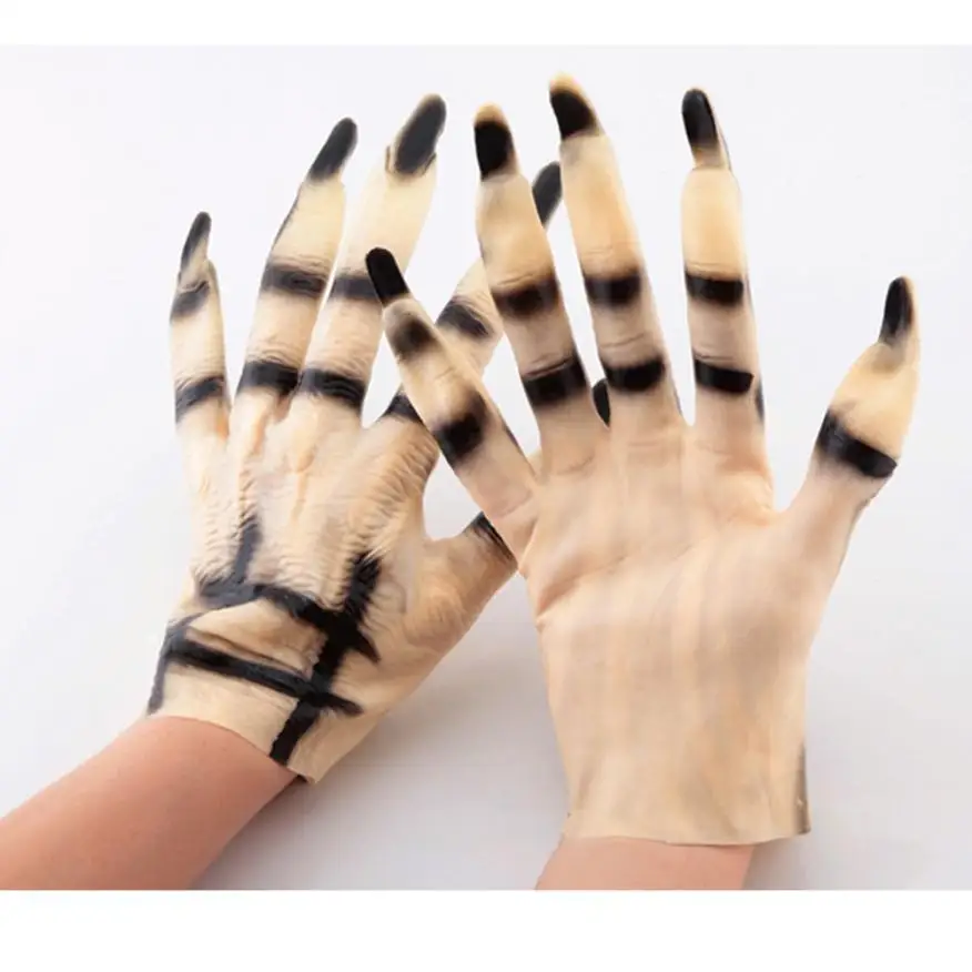 

New Arrived Halloween Costumes Masquerade Party Supplies White Ghost Gloves Product Scary Costume Luvas do Dia das Bruxas Hot