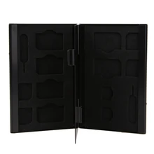 14 in 1 High Quality Aluminum SIM Micro SIM Memory Cards Pin Storage Box Case Holder Protector For Micro Memory SD Card