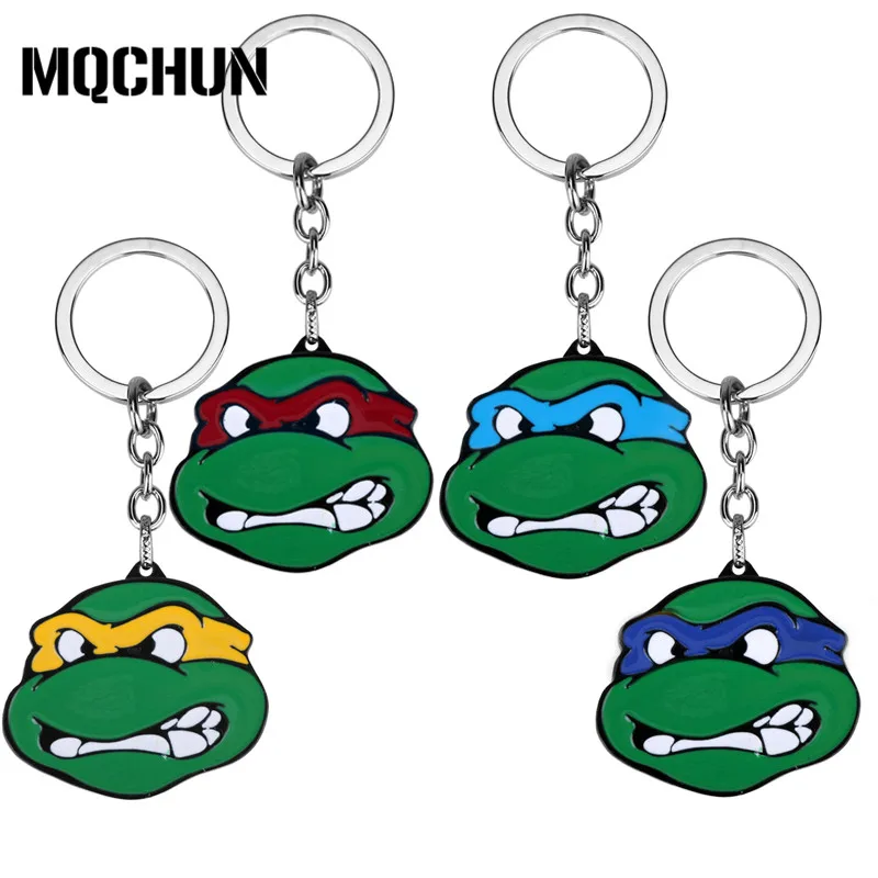 

Fashion Accessries Anime Cartoon Jewelry Teenage Mutant Ninja Turtles Keychains Pendant Green Key Chain Keyring Metal Jewelry-50