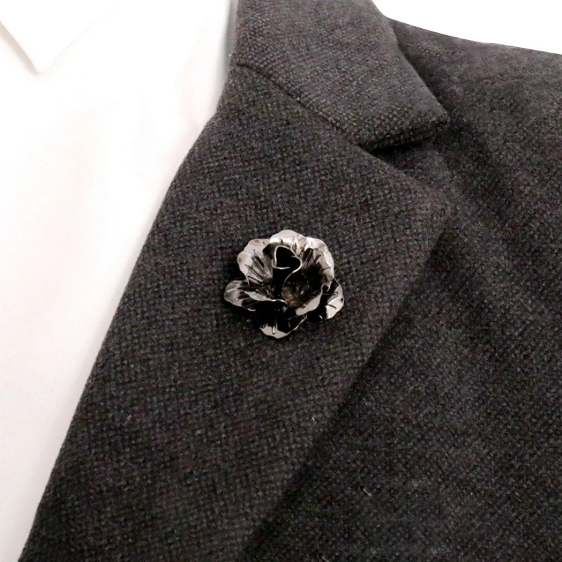 أزياء رجالي روز زهرة طية صدر السترة دبوس للرجال الزفاف حزب دعوى طية صدر السترة بروش دبوس العروة قميص طوق زر دبابيس عيد الميلاد هدايا