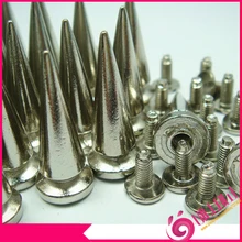 Nova chegada, rebites e pulseiras, 100 pçs/lote 10x25mm, de liga de prata, cone, chave de fenda, punk, bolsa para motociclista, pulseiras, roupas, sapatos b2110