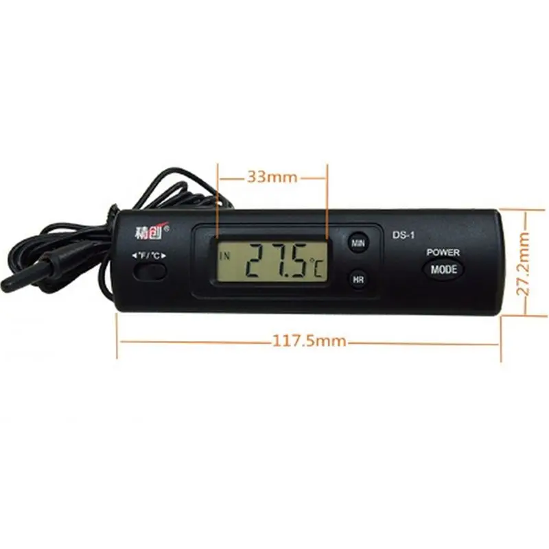 Auto Digital LCD Thermometer Indoor outdoor Temperature Clock Meter C F
