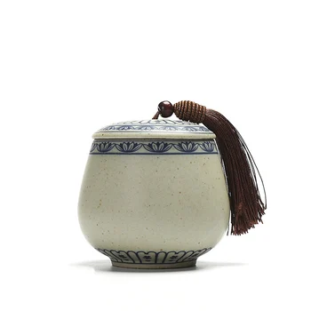 

Vintage Tea Storage Jar Ceramic Pottery Caddy for Chinese Kung Fu Tea Set Accessories Crafts Seal Container Beans Cans Tanks