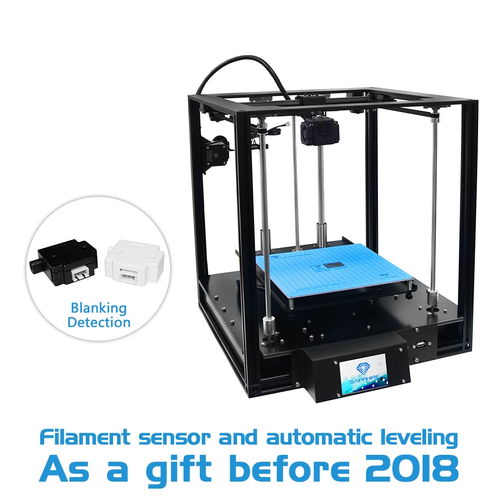 

2018 High-precision Sapphire Aluminium Profile Frame 3D Printer Print DIY Kit Area CoreXY System Big Area 200*200mm