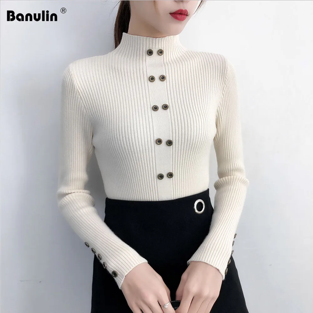 

Turtleneck Sweater Women Fashion 2019 Autumn Winter Black Tops Women Knitted Pullovers Long Sleeve Jumper Pull Femme Clothing