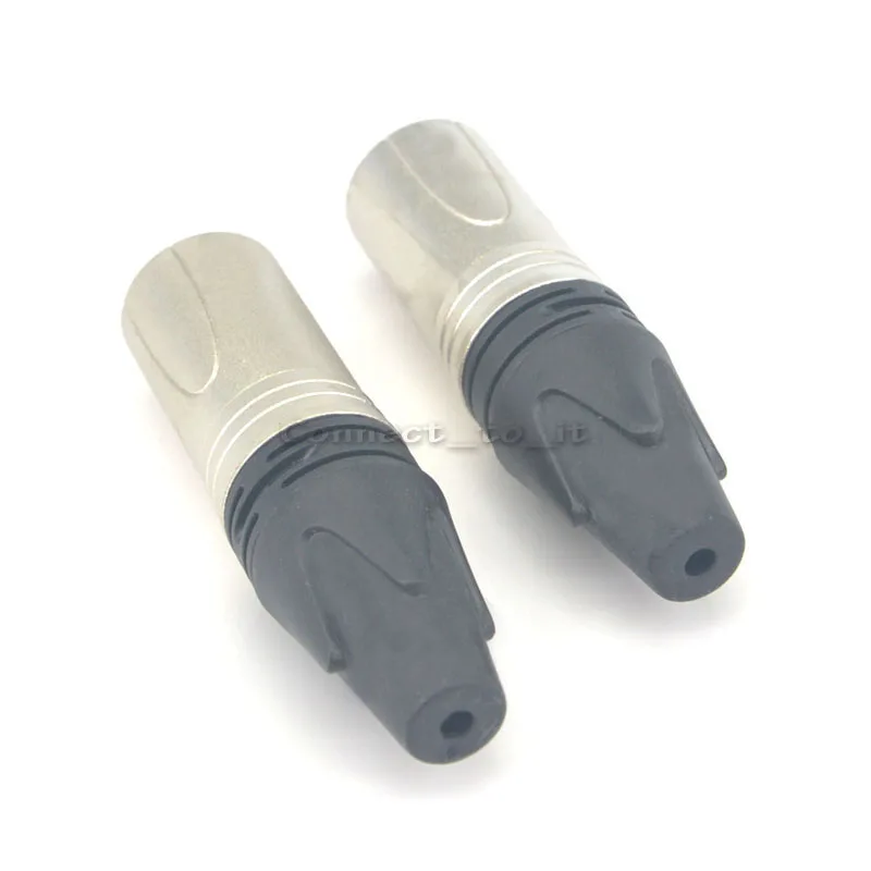 2 Pieces XLR Connector Microphone Speaker Cable XLR Audio Jack 3 Pin Terminal Male Plug Inline