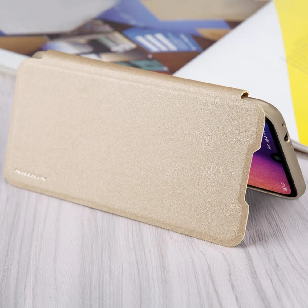 Чехол Nillkin для Redmi Note 7 Pro Note 7S, роскошный откидной кожаный чехол Nilkin для телефона Xiaomi Redmi Note 7 Capa - Цвет: Gold