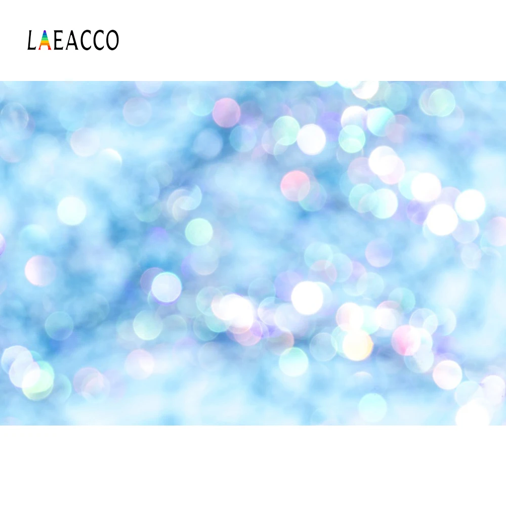 Gradient Light Blue Color Polka Dots Bokeh Party Baby Love