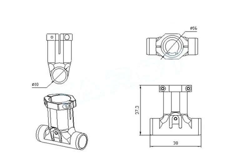 Tarot TL68B45 Aluminum Alloy T-shape Landing Gear Tee-joints Connector 16mm/10mm Connector for Multicopter
