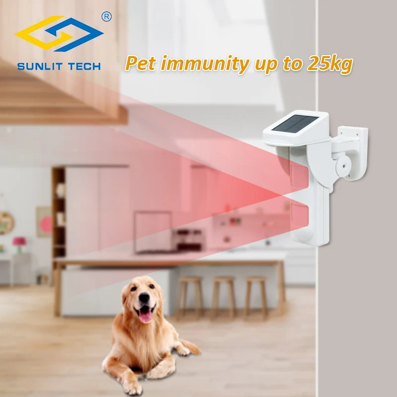 Outdoor Wireless Dual PIR Solar Power 433MHz Motion Sensor Detector Pet Immune Intelligent Sensor For Home Security Alarm System Outdoor Wireless Dual PIR Solar Power 433MHz Motion Sensor Detector Pet Immune Intelligent Sensor For Home Security Alarm System