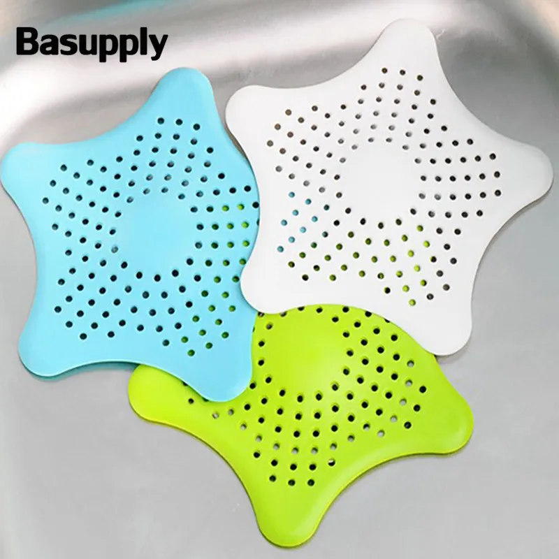 

Basupply 1Pc Stars Shaped Sewer Outfall Strainer Hair Catcher Stopper Sink Filter Sink Strainer for Kitchen Bathroom Accessories