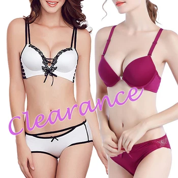 

Deruilady Elegant Women Bra Set Cute Bow Underwire Bra Panties Set Sexy Lingerie Full New Products Clearance Women Bra Set