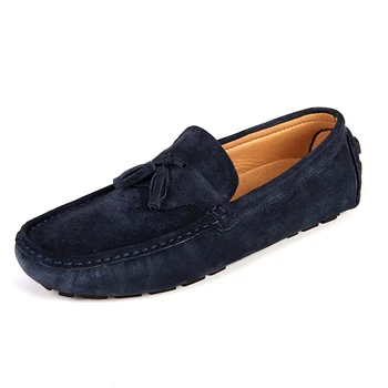 

Fringe Suede Men Loafers Breathable Men Shoes Casual Drving Gommino Slip On Blue Black Khaki Gray