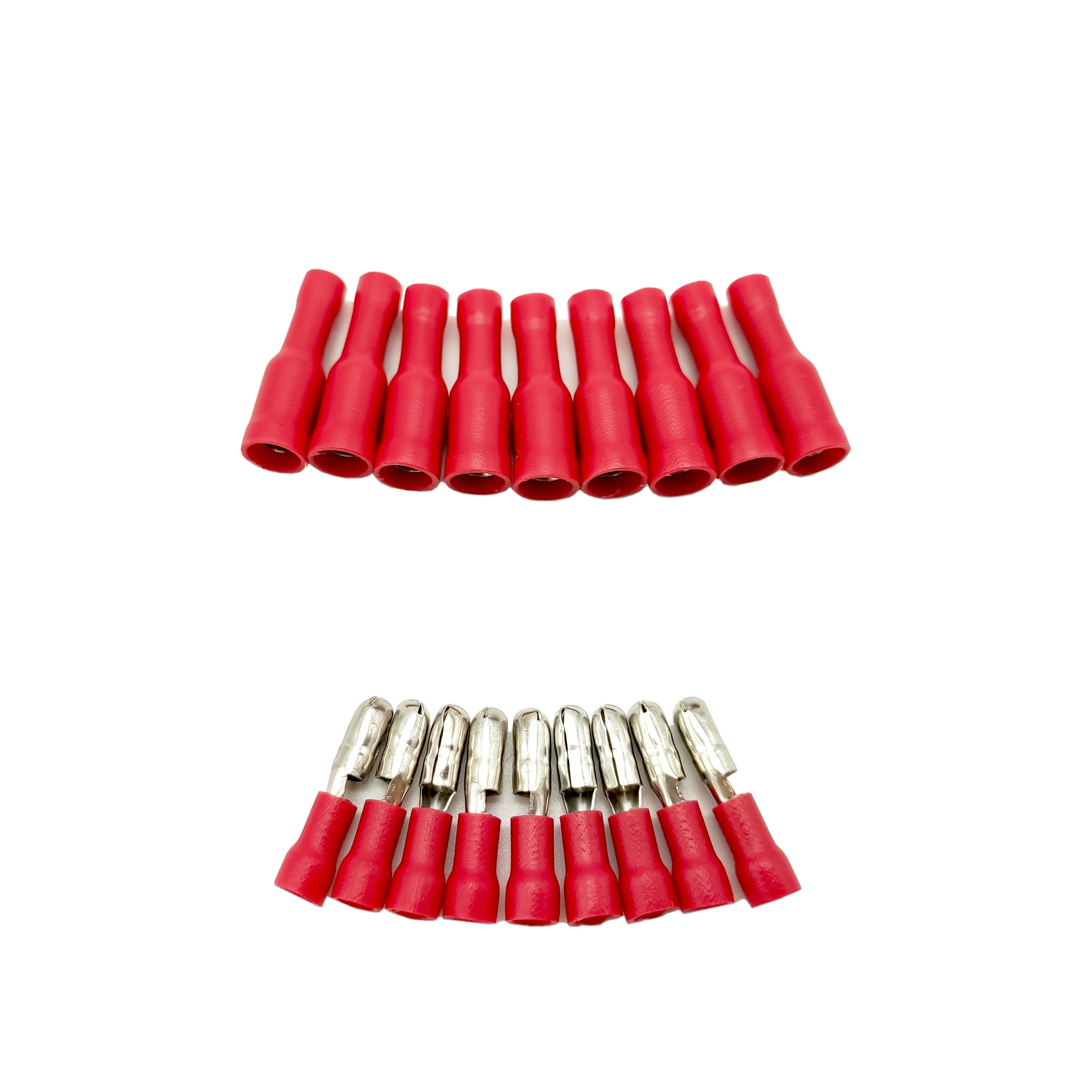 Red Fully Insulated Female electrical Crimp Terminals Red Fully Insulated Female electrical Crimp Terminals